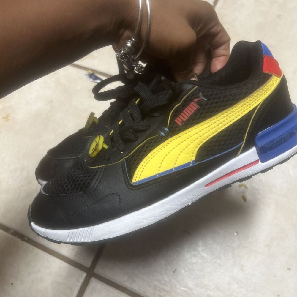 Puma Graviton SMILEYWORLD AC Inf "Vibrant Yellow Big Kid 6.5 - Picture 7 of 8